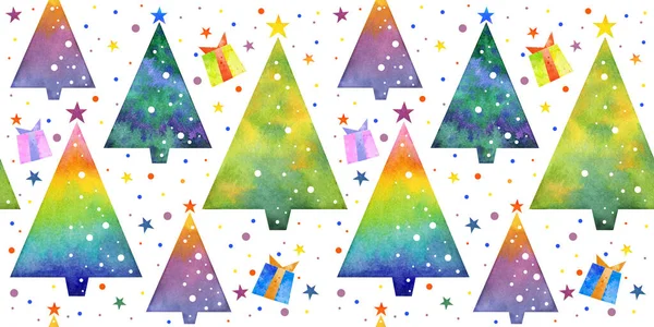 Patrón Sin Costuras Del Árbol Navidad Celebración Año Nuevo Árbol — Foto de Stock