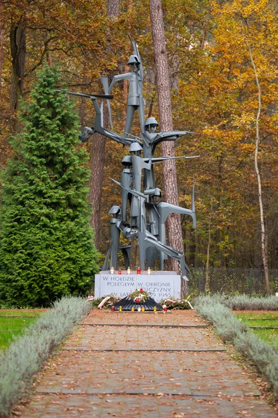 Denkmal Auf Dem Kriegsfriedhof Kampinos Nationalpark Granica — Stockfoto