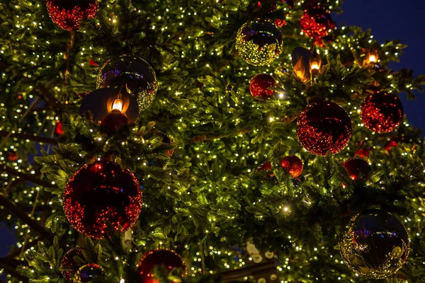 Dekoration Weihnachtsbaum Der Stadt — Stockfoto
