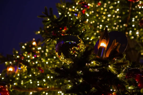 Decorations City Christmas Tree — Stock Photo, Image