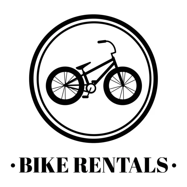 Alquiler Bicicletas Iconos Conjunto Logotipo Ilustración Vectorial Con Bicicleta Texto — Vector de stock