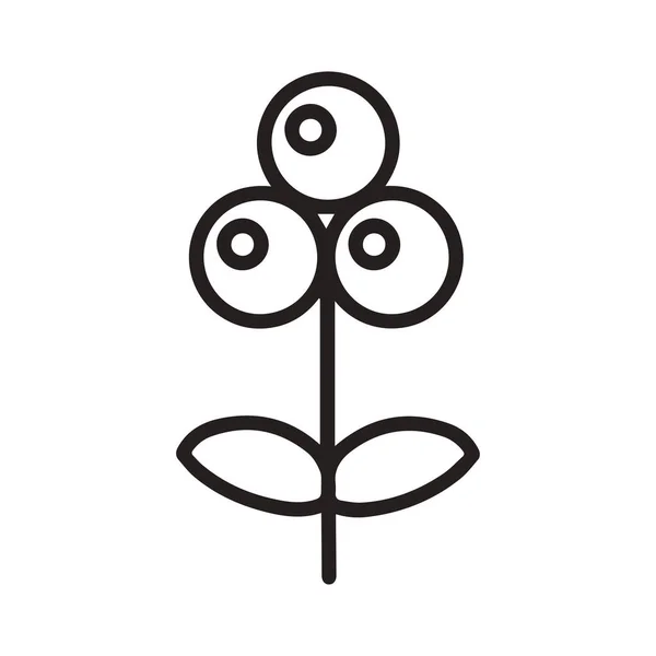 Beeren Symbol Vektor Symbol Einer Abstrakten Blume Mit Beeren Auf — Stockvektor