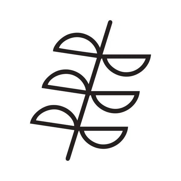 Выходит Икона Векторная Иконка Абстрактной Ветви Листьями Твердом Фоне — стоковый вектор
