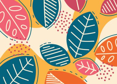 Yapraklı vektör illüstrasyon bahar arkaplanı