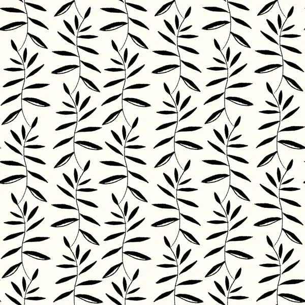 Vector floral pattern. Graphic collection with leaves and branch, drawing elements. — Stock Vector