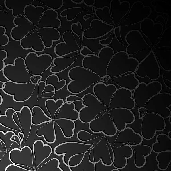 Black  floral wallpaper pattern. Vector illustration. — Stock Vector