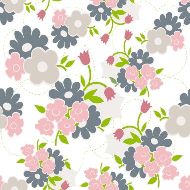 basit çiçek çiçek seamless modeli.