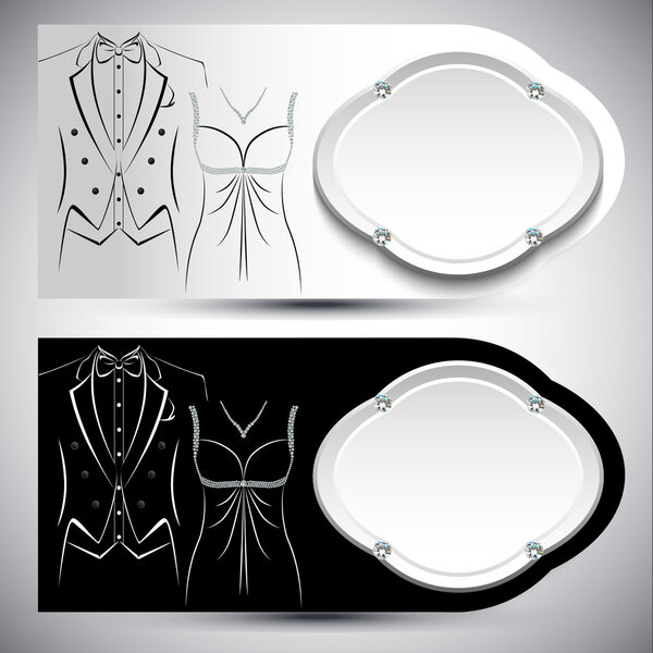 Stylish invitation or wedding card