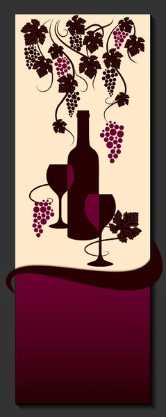 Design de carte des vins. Vigne abstraite. Vecteur . — Image vectorielle