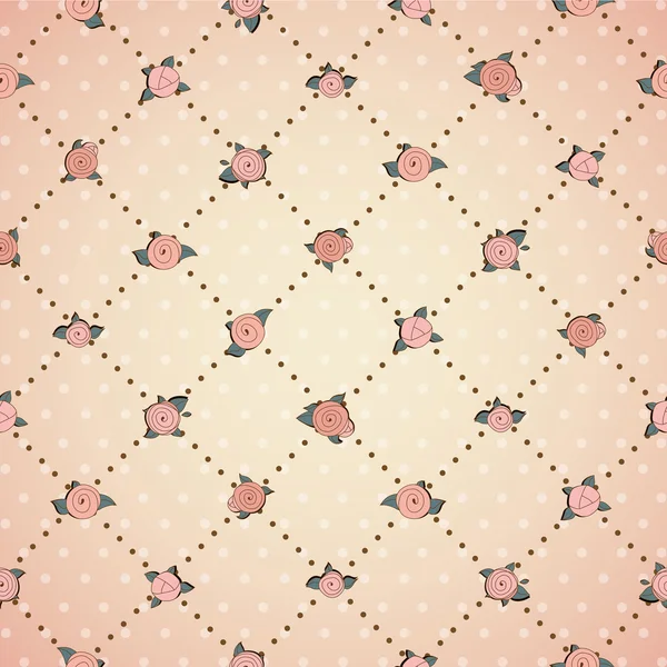 Motif vintage avec des roses — Image vectorielle