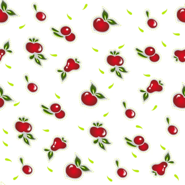 Fruits seamless pattern on white — Stock Vector