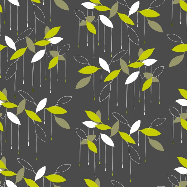 抽象的无缝模式与绿色的叶子。矢量 — 图库矢量图片