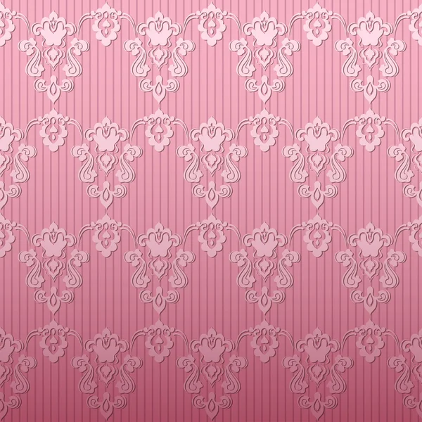 ダマスク ピンク背景 — ストックベクタ