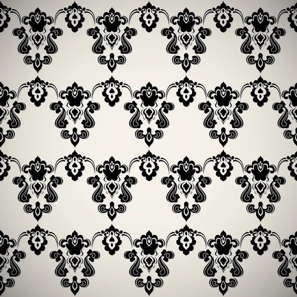Black luxury ornamental floral wallpaper — Stock Vector
