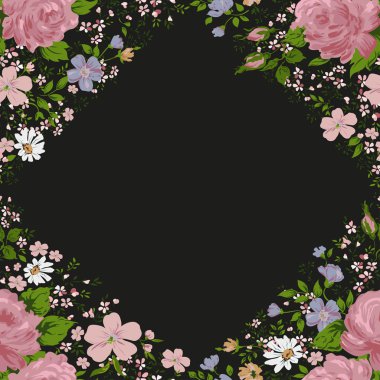 Gül çiçeği ile sınır foliate