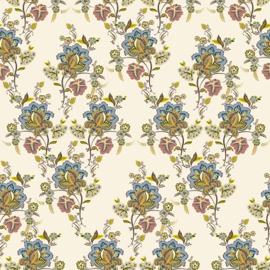 soyut çiçek desenli