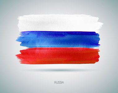 Suluboya ile boyalı Rus bayrağı