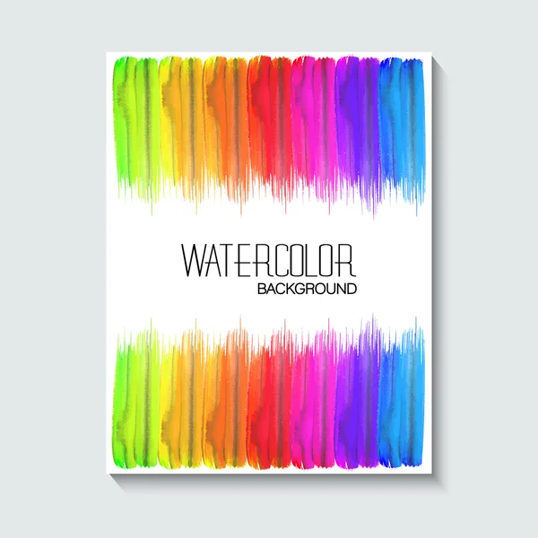 Fondo de acuarela dibujado a rayas. Versión vectorial. Colores brillantes. Composición de acuarela para elementos de álbum de recortes o impresión . — Vector de stock