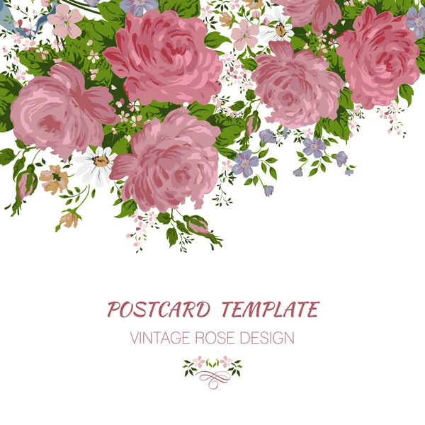 Tarjeta de boda o invitación con fondo floral abstracto . — Archivo Imágenes Vectoriales