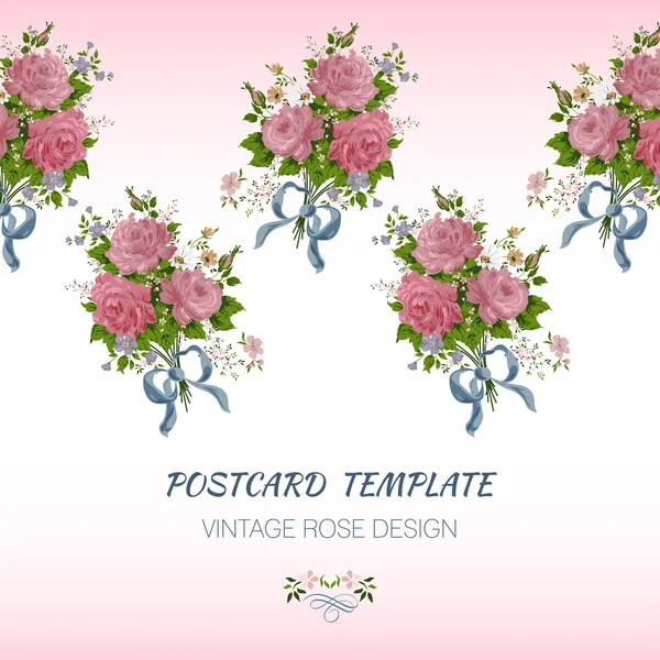 Scheda floreale vintage con Rose elemento di design vettoriale . — Vettoriale Stock