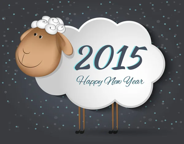 2015 novoroční přání s modrá ovce. vektorové ilustrace — Stockový vektor