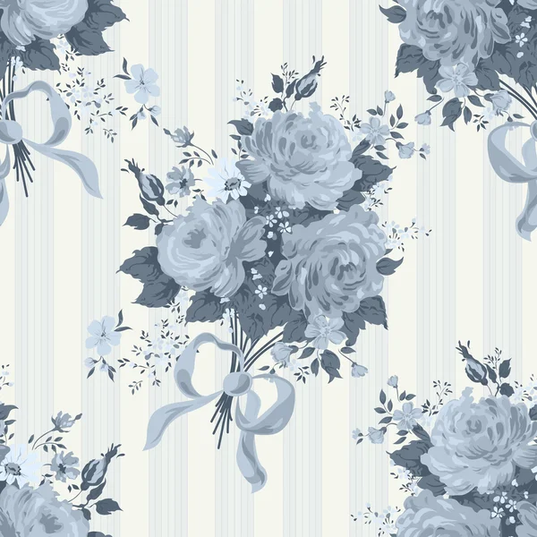 Blaue Rose Vintage Hintergrund. Blütenmuster — Stockvektor