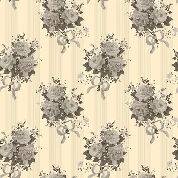 Floral vintage sepia achtergrond met vintage rozen — Stockvector