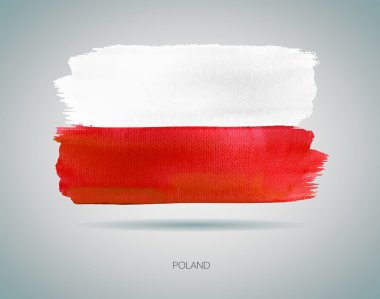Watercolor Flag of Poland vector illustration clipart