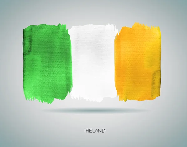 Akwarela ilustracja banderą Irlandii — Wektor stockowy