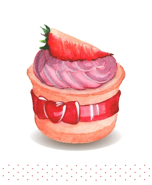 Illustrazione ad acquerello della torta — Vettoriale Stock
