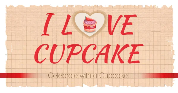 Cupcake ontwerp achtergrond. Vector kaart — Stockvector