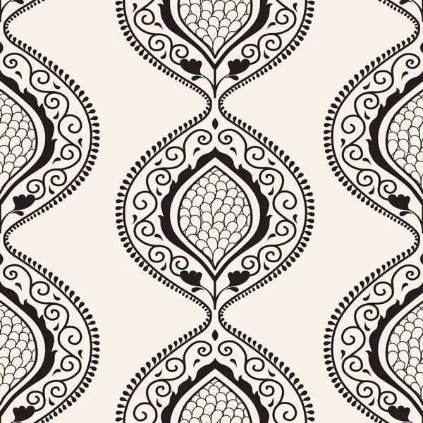 Fondo de pantalla floral ornamental de lujo negro — Vector de stock