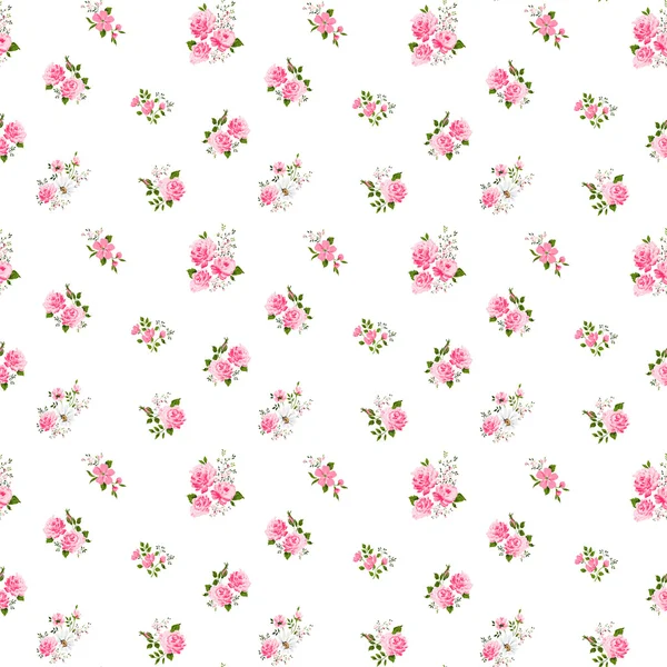 Mignon motif rose vintage. Illustration vectorielle — Image vectorielle