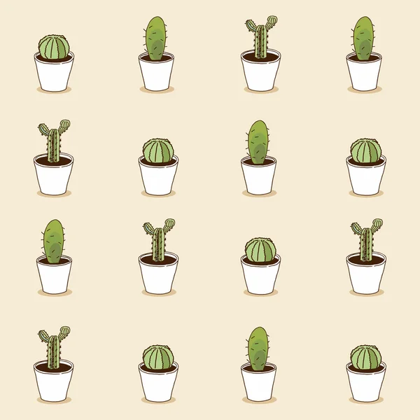 Collection of cactus . Vector pattern — Stock Vector