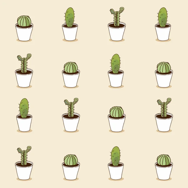 Colección de cactus. Patrón vectorial — Vector de stock