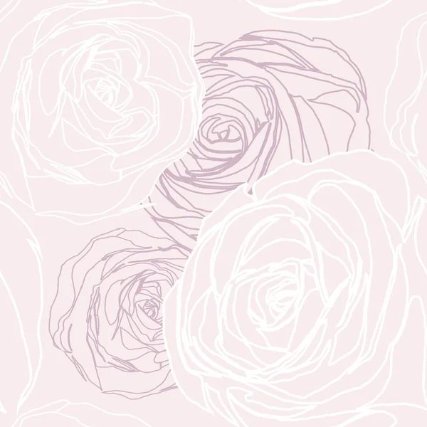 Patrón floral sin costura vectorial con rosas abstractas — Vector de stock