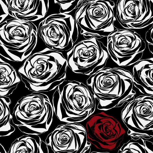 Patrón sin costura vectorial con flores de rosas negras . — Archivo Imágenes Vectoriales