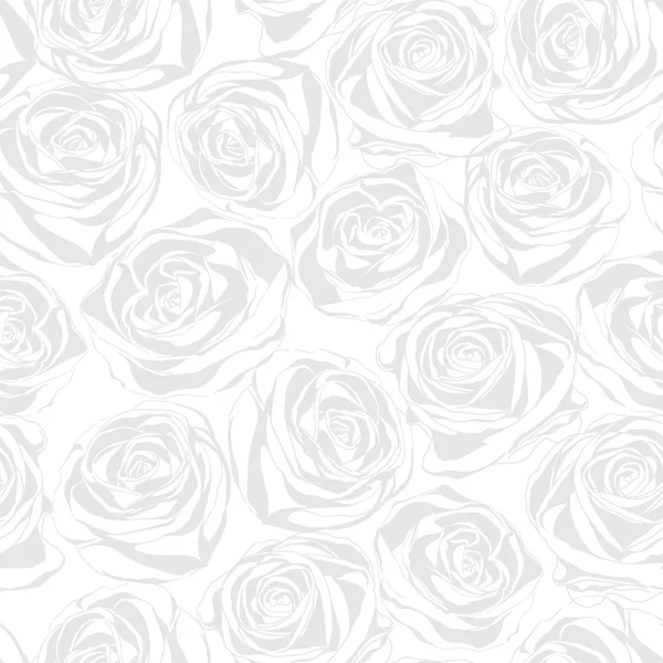 Patrón monocromo floral sin costura. rosas abstractas — Vector de stock