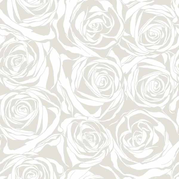 Patrón monocromo floral sin costura. rosas abstractas — Vector de stock