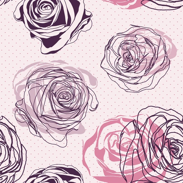 Seamless roses pattern. Elegant floral pattern — Stock Vector