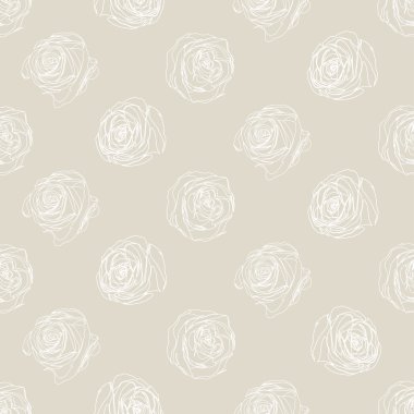 Güllü desen. Çiçek vektör tek renkli desen.