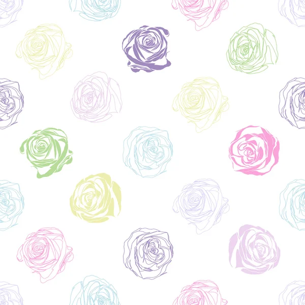 Hermoso fondo sin costuras con rosas de color abstracto — Vector de stock