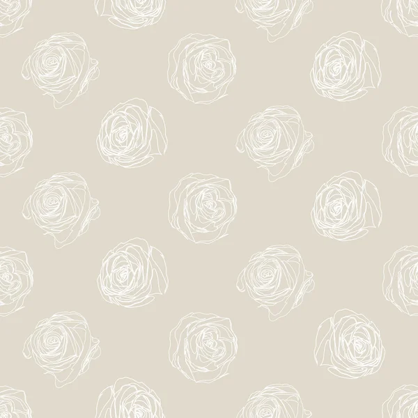 Patrón con rosas. Vector floral patrón monocromático . — Vector de stock