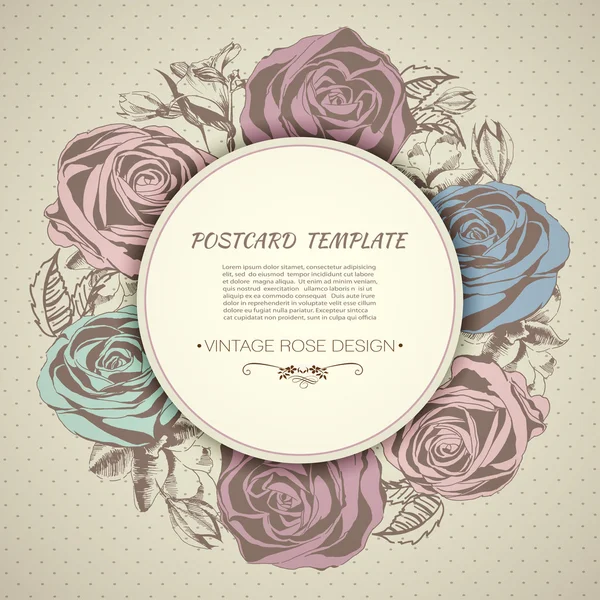 Fondo vintage con rosas. Ilustración vectorial — Vector de stock