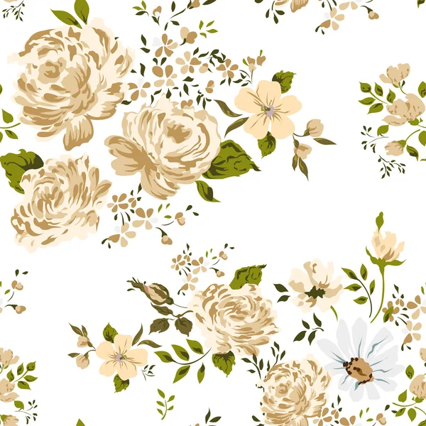 Rosas fondo sin costuras. Ilustración vectorial . — Vector de stock