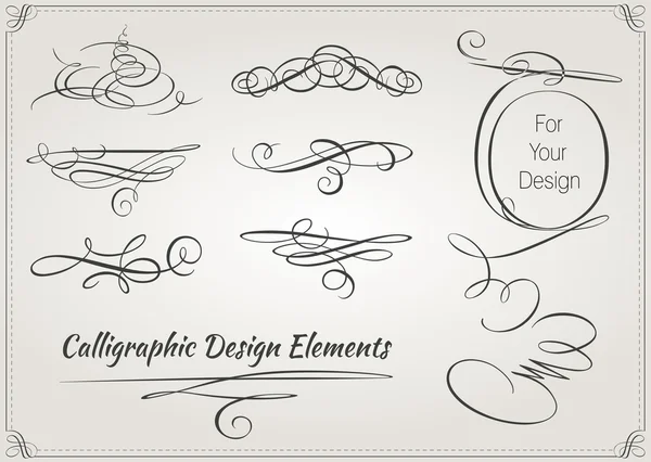 Calligraphic design elements. Vector elements page decor — Stock Vector