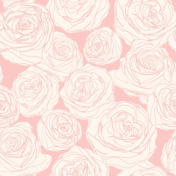 Patrón de rosas sin costura — Vector de stock