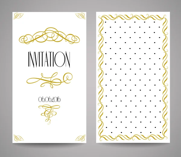 Vector de oro adornado marco y ornamento. Fácil de editar. Perfecto para invitaciones o anuncios . — Vector de stock