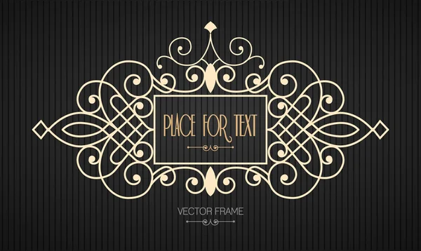 Vector frame in mono line style. Easy to edit. Perfect for invitations or announcements. — Stock Vector