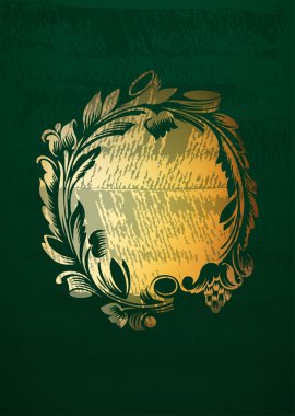 Altın vektör çerçeve çiçek. Vintage tasarım şablonu